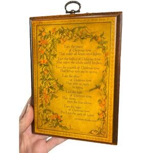 Vintage Wooden Wall‎ Plaque Christmas Poem Katherine Nelson Davis Beveled 5x7"